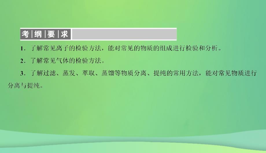 2019高考化学总复习 10 化学实验基础（33）物质的检验、分离和提纯（1）优质课件 新人教版_第2页