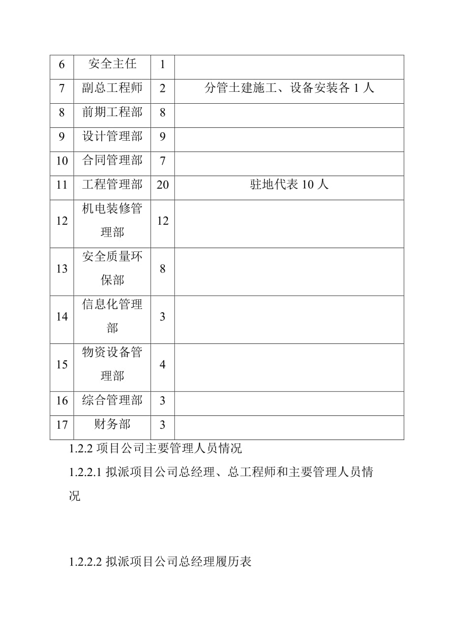 综合交通枢纽工程投融资建设项目公司拟投入主要人员情况_第2页