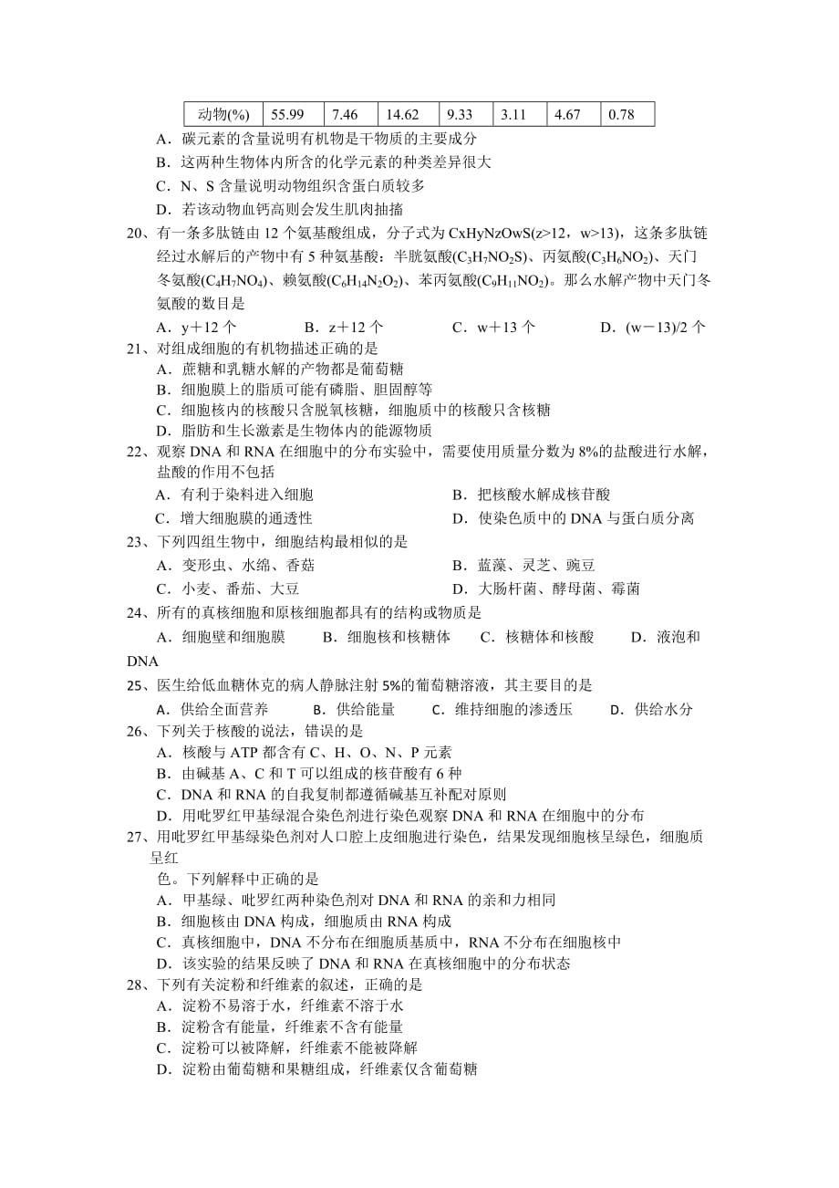 江苏省2019届高三上学期第一次双周考生物试题_第4页