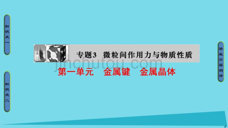 高中化学 专题3 微粒间作用力与物质性质 第1单元 金属键 金属晶体优质课件 苏教版选修3_第1页