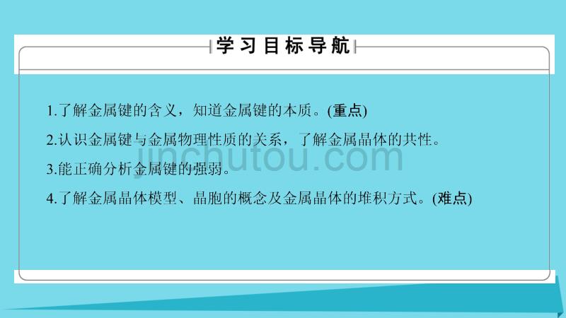 高中化学 专题3 微粒间作用力与物质性质 第1单元 金属键 金属晶体优质课件 苏教版选修3_第2页