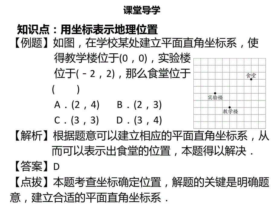 【名师导学】七年级数学下册 第七章 平面直角坐标系 7.2.1 用坐标表示地理位置优质课件 （新版）新人教版_第4页