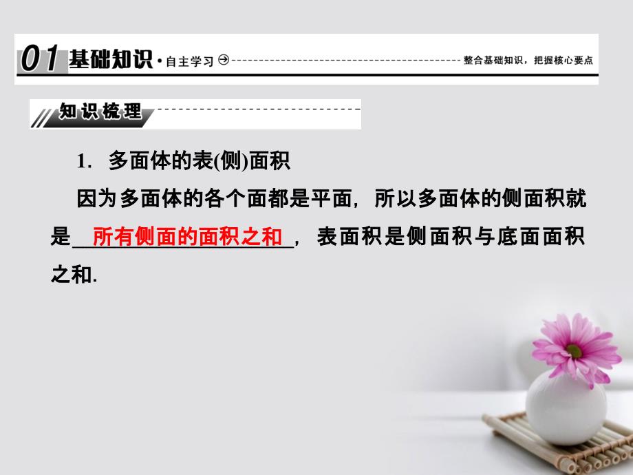 2018年高考数学总复习 8.2 空间几何体的表面积与体积课件 文 新人教B版_第2页