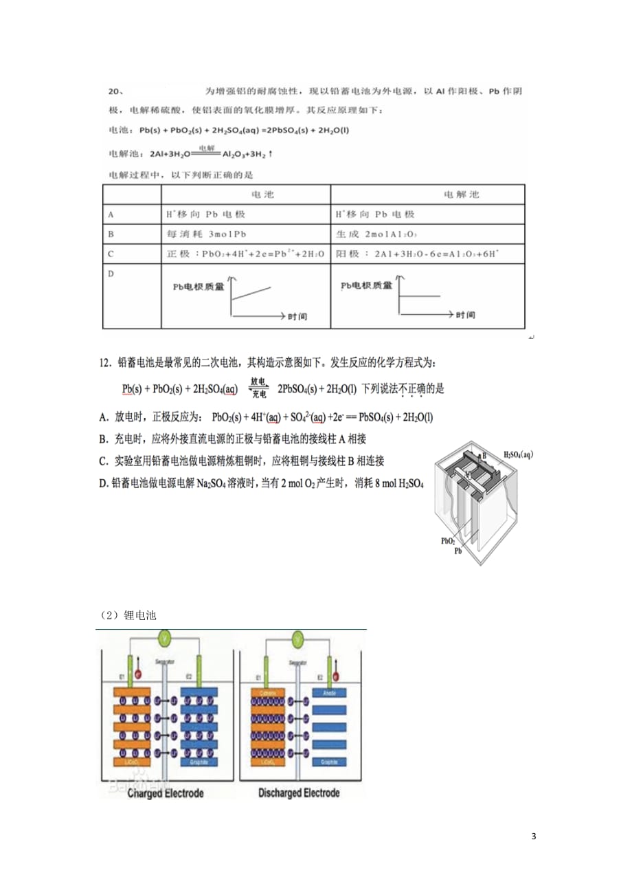 北京市第四中学高三化学15天冲刺专题一电化学题型攻略教案_第3页