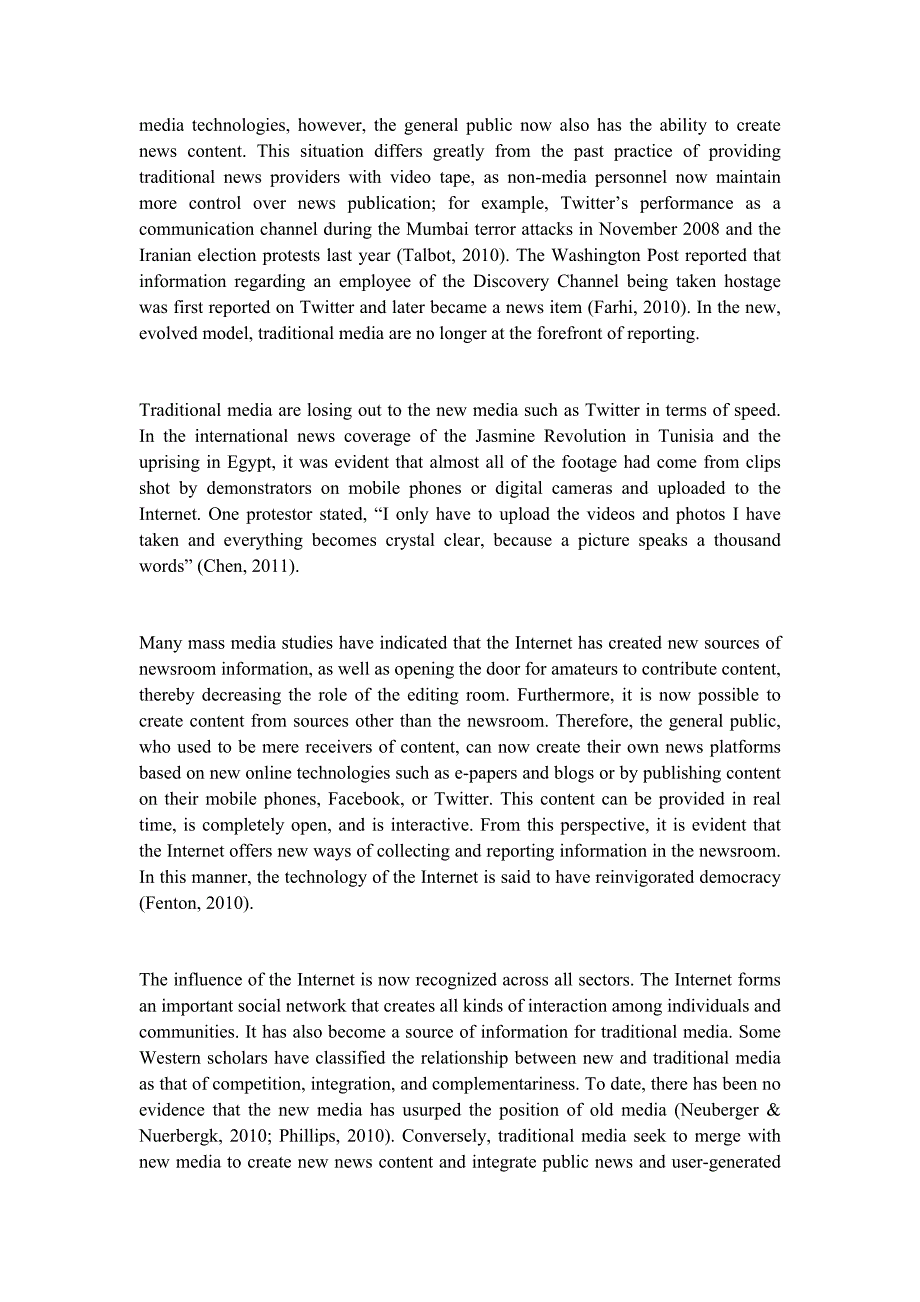 【精品文档】337关于传统媒体转型社交网络媒体新媒体有关 的外文文献翻译成品：新旧媒体的融合：传统新闻中的新媒体代表（中英文双语对照）_第3页