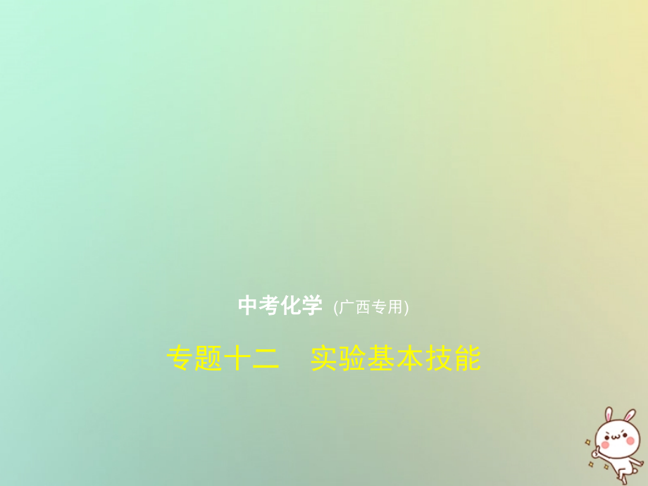 （广西专用）2019年中考化学复习 专题十二 实验基本技能（试卷部分）优质课件_第1页