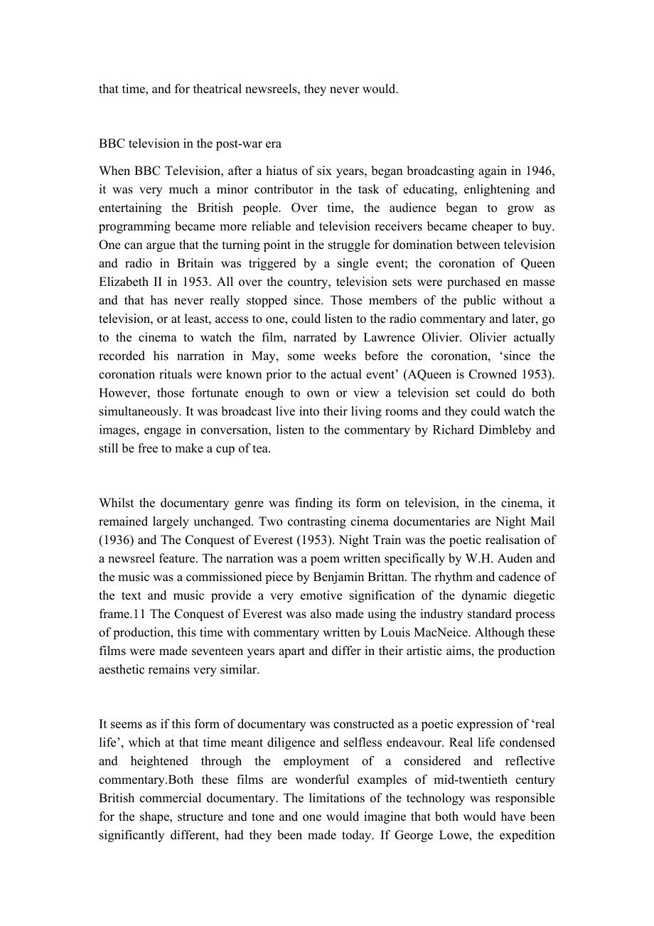 367关于广播电视编导播音与主持艺术影视后期声音制作剪切剪辑摄像录音有关的外文文献翻译成品：显性点评和隐性设计：主流纪录片中后期声音的演进作用_第4页