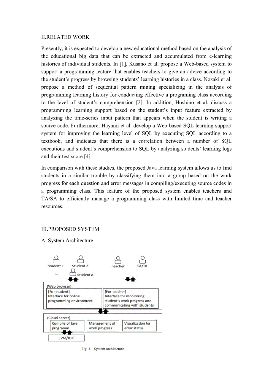 【精品文档】341关于计算机专业Java课程教学学生学习成绩班级管理系统设计有关的外文文献翻译成品：用于Java编程课程的基于云的学习系统（中英文双语对照）_第3页