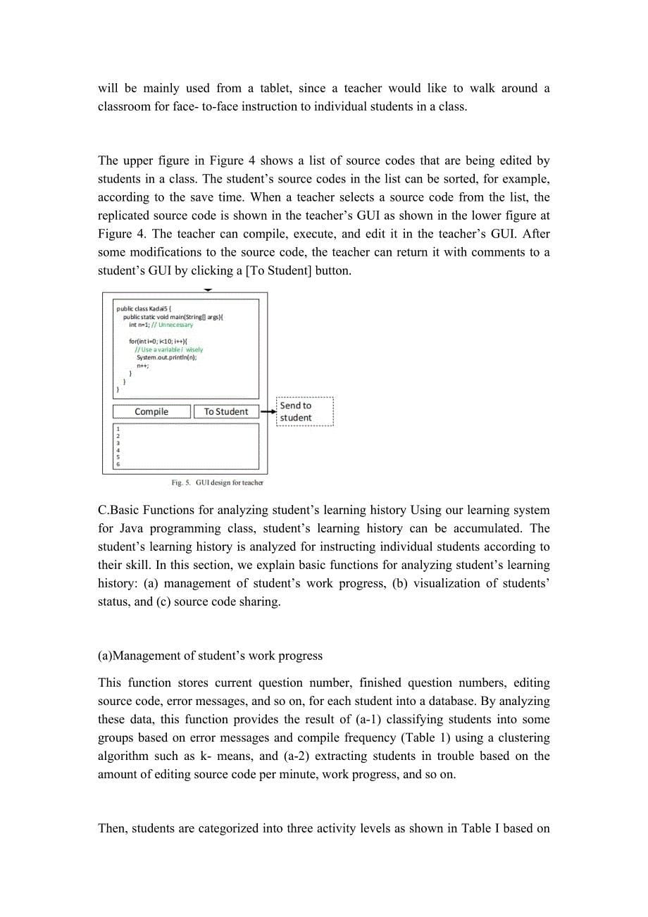 【精品文档】341关于计算机专业Java课程教学学生学习成绩班级管理系统设计有关的外文文献翻译成品：用于Java编程课程的基于云的学习系统（中英文双语对照）_第5页