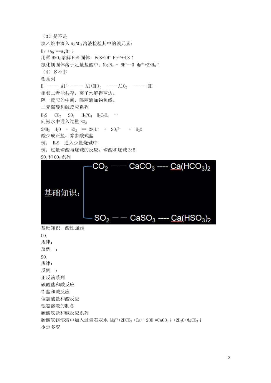北京市第四中学高三化学15天冲刺专题八离子反应方程式解题无忧教案_第2页