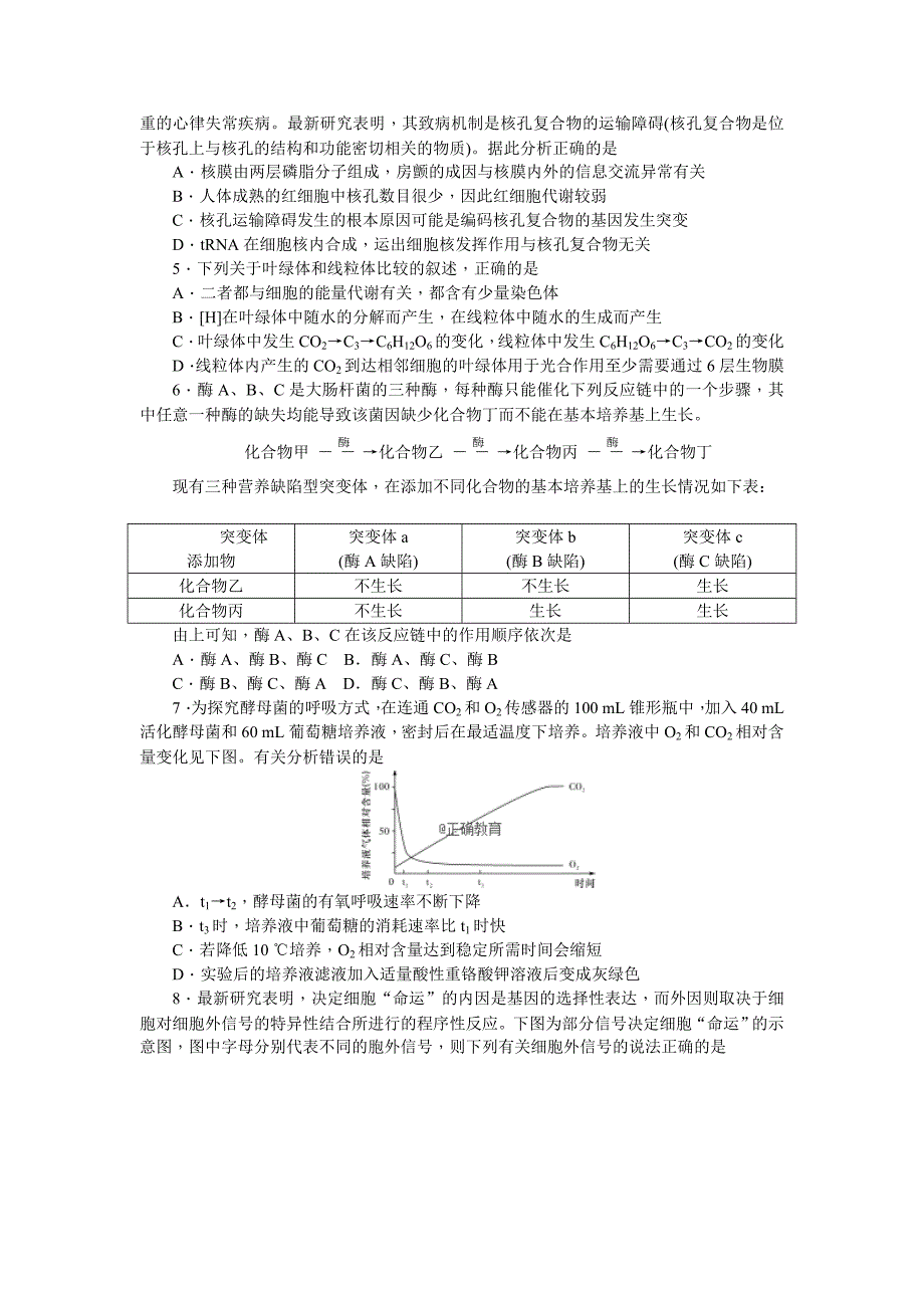 江苏省2019年高三摸底考试（高二上学期期末考试）生物试卷_第2页