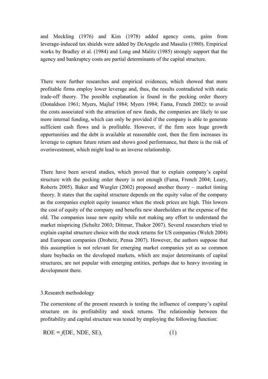 【精品文档】342关于资产结构对上市企业公司绩效影响有关的外文文献翻译成品：资本结构对波罗的海企业绩效的ying xiang（中英文双语对照）14_第5页