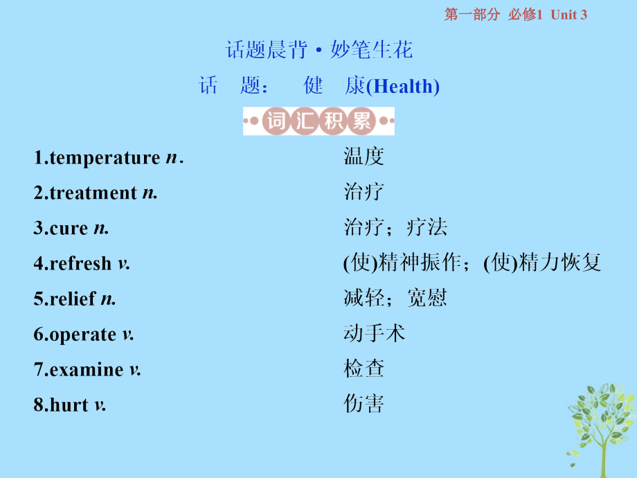 （江苏版）2019届高考英语一轮复习 第一部分 基础考点聚焦 Unit 3 Looking good,feeling good优质课件 牛津译林版必修1_第2页