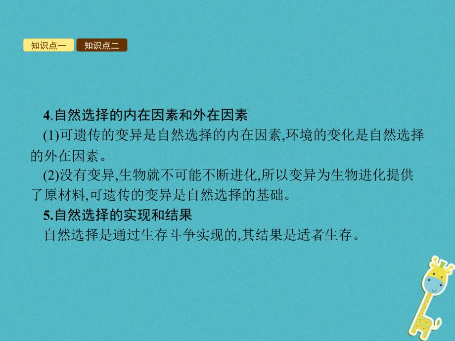 2017-2018学年八年级生物下册 5.1.4 生物进化的原因课件 （新版）济南版_第4页