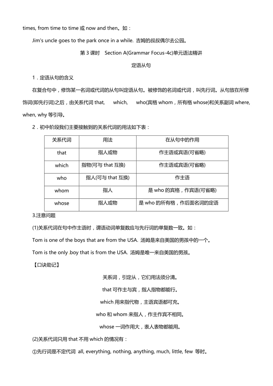 2019秋人教版九年级英语上册：Unit 9 基础知识梳理_第4页