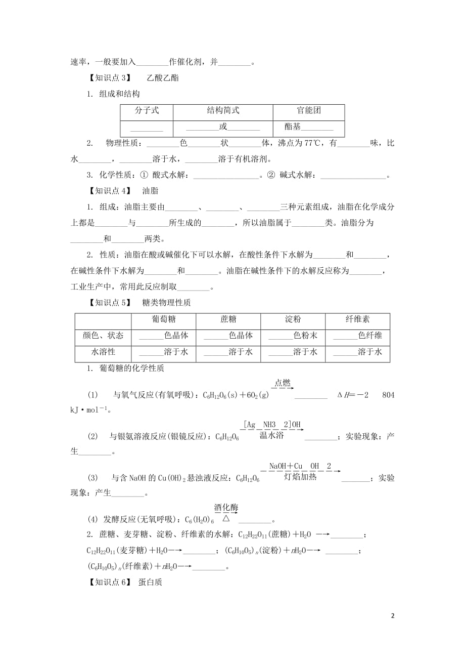 江苏省2018_2019学年高中生物暑假作业专题3有机化合物的获得与应用第八天食品中的有机化合物（必修2）_第2页