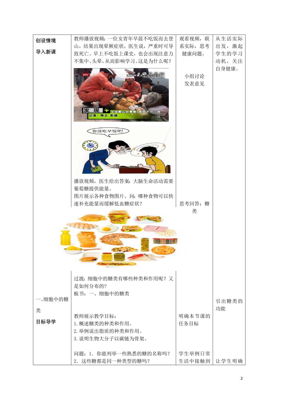 山东省高中生物2.4细胞中的糖类和脂质教案新人教版必修1_第2页