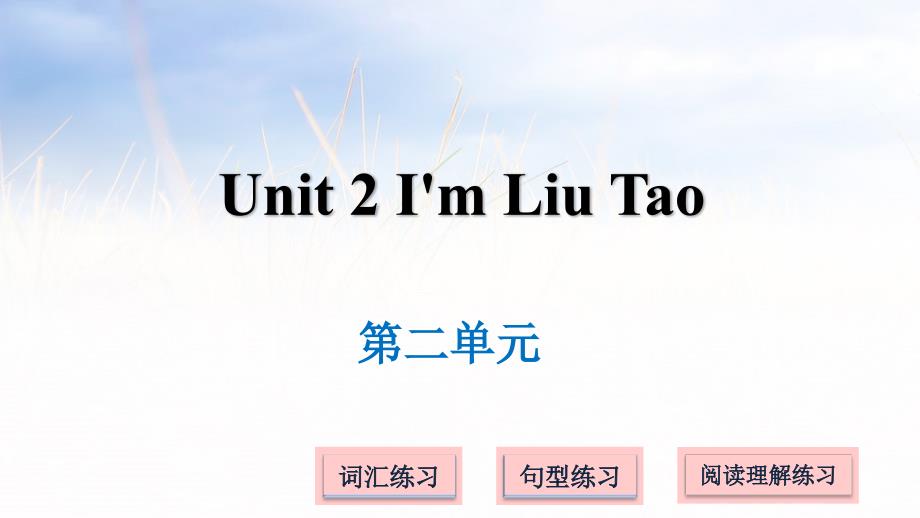 译林版(三起)三年级上册英语Unit 2 I'm Liu Tao (共14张PPT)_第1页