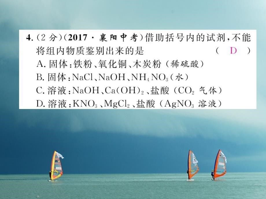 2018春九年级化学下册 双休作业（七）作业课件 （新版）新人教版_第5页