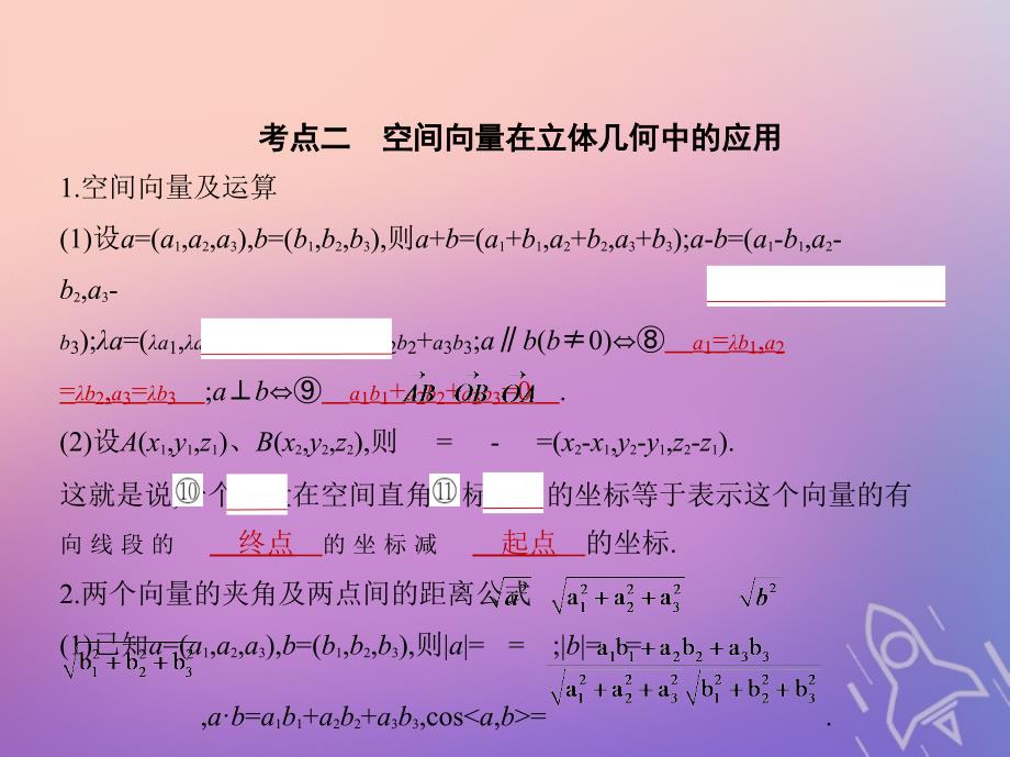 （浙江专版）2019版高考数学一轮复习 第八章 立体几何 8.5 空间向量及其应用课件_第4页