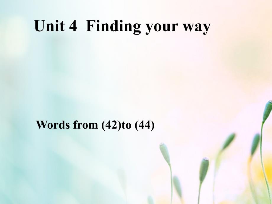 江苏省连云港市东海县七年级英语下册 Unit 4 Finding your way Wordlist 1课件 （新版）牛津版_第1页