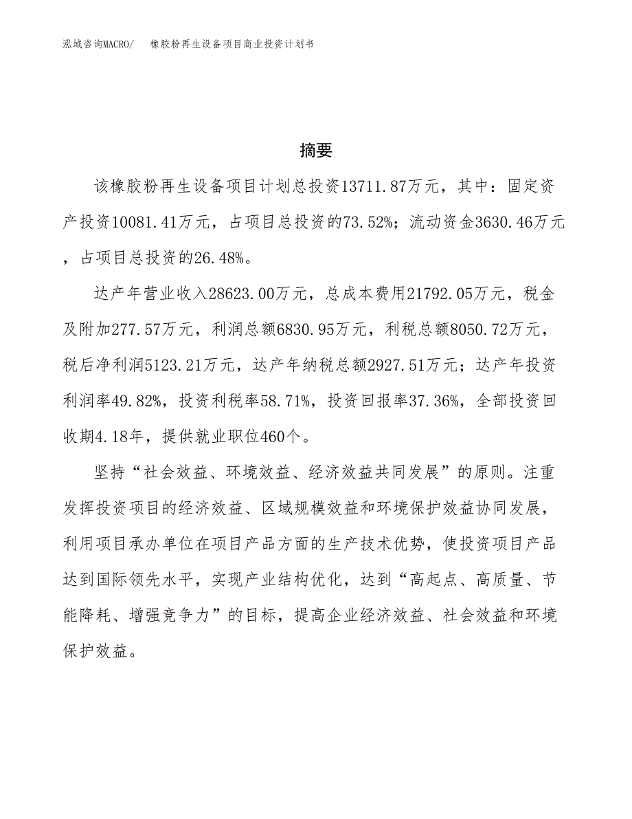 橡胶粉再生设备项目商业投资计划书（总投资14000万元）.docx_第3页