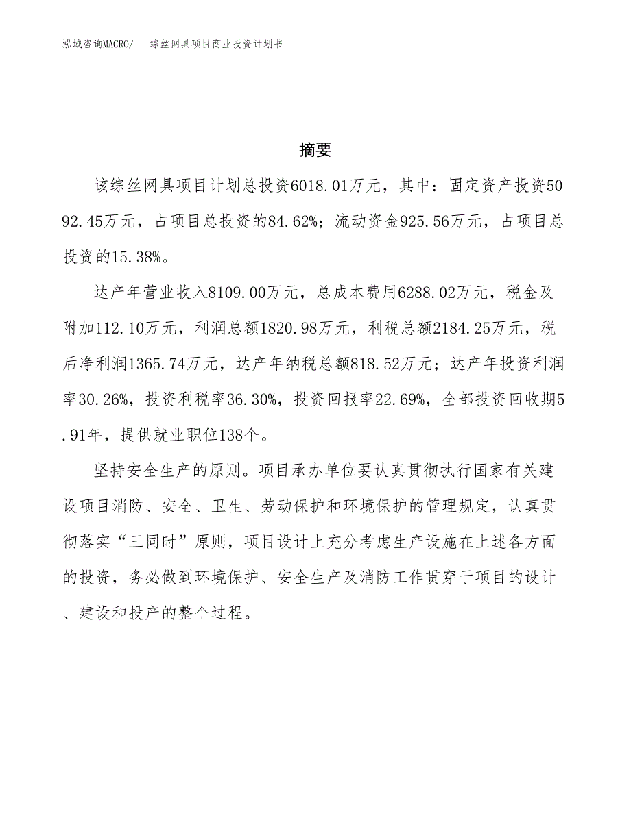 综丝网具项目商业投资计划书（总投资6000万元）.docx_第3页