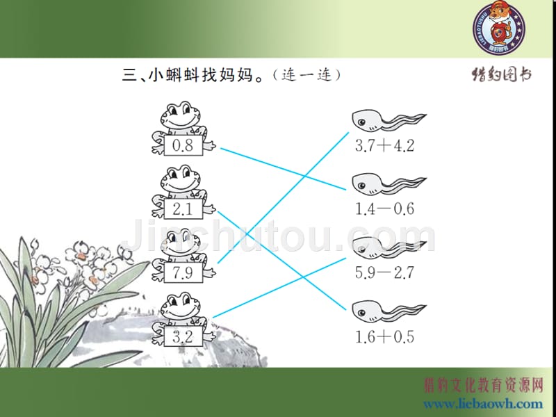 新人教版三年级下册数学课时练-7.3简单的小数加、减法_第5页