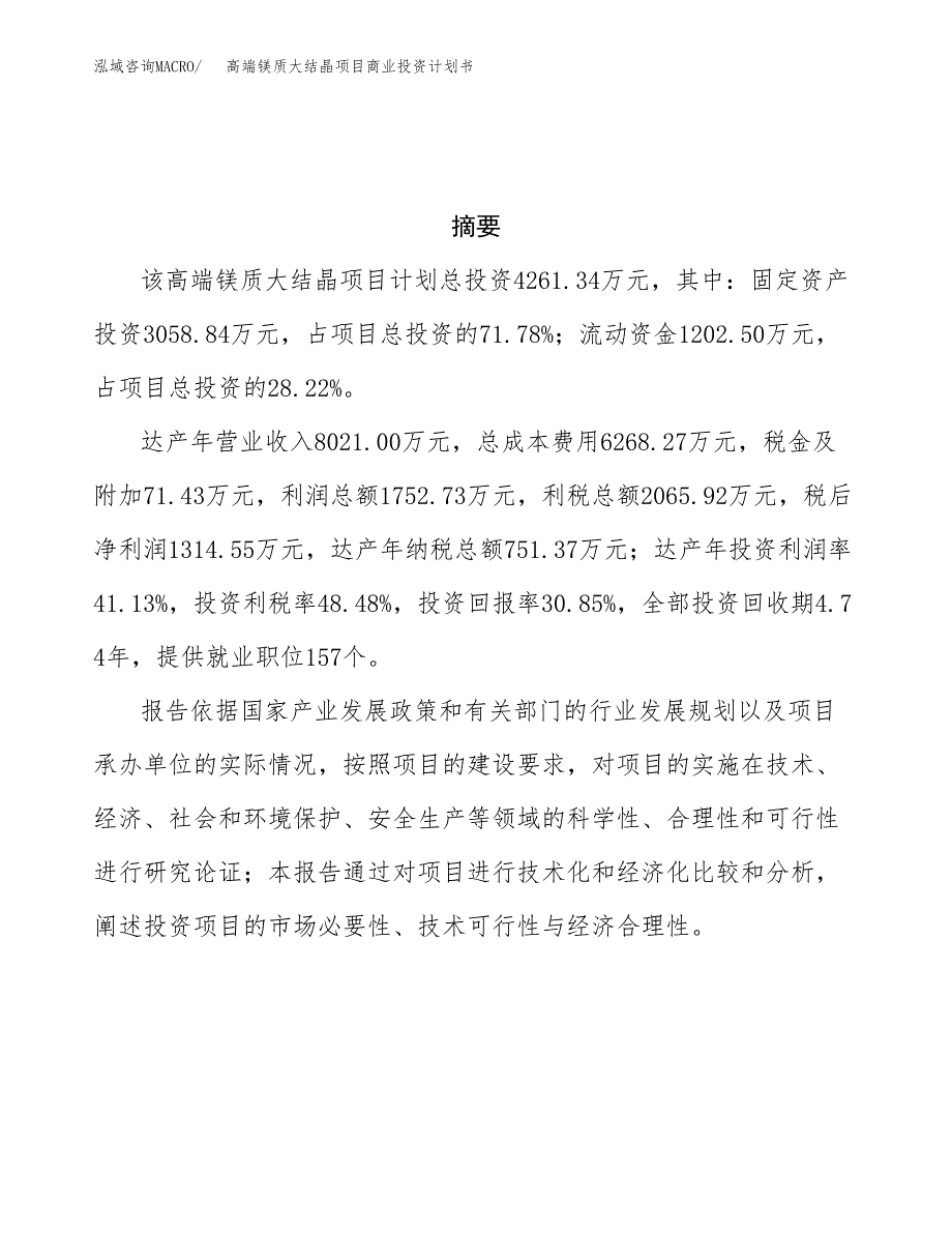 高端镁质大结晶项目商业投资计划书（总投资4000万元）.docx_第3页