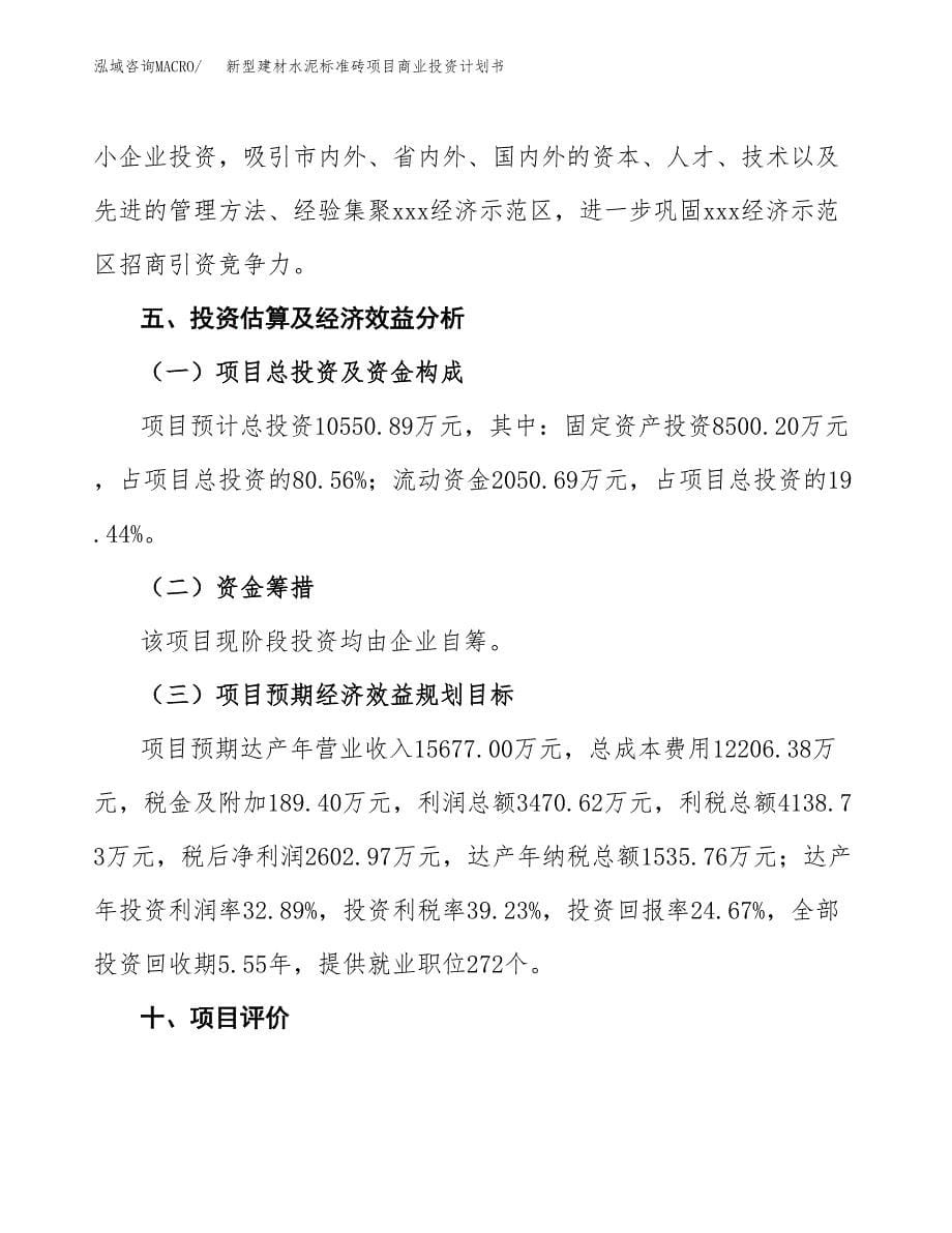 新型建材水泥标准砖项目商业投资计划书（总投资11000万元）.docx_第5页