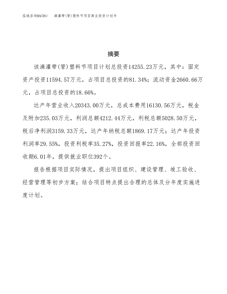 滴灌带(管)塑料节项目商业投资计划书（总投资14000万元）.docx_第3页