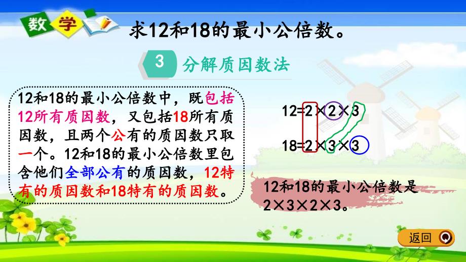 冀教版版五年级下册数学《2.5 求两个数的最小公倍数》PPT课件_第4页