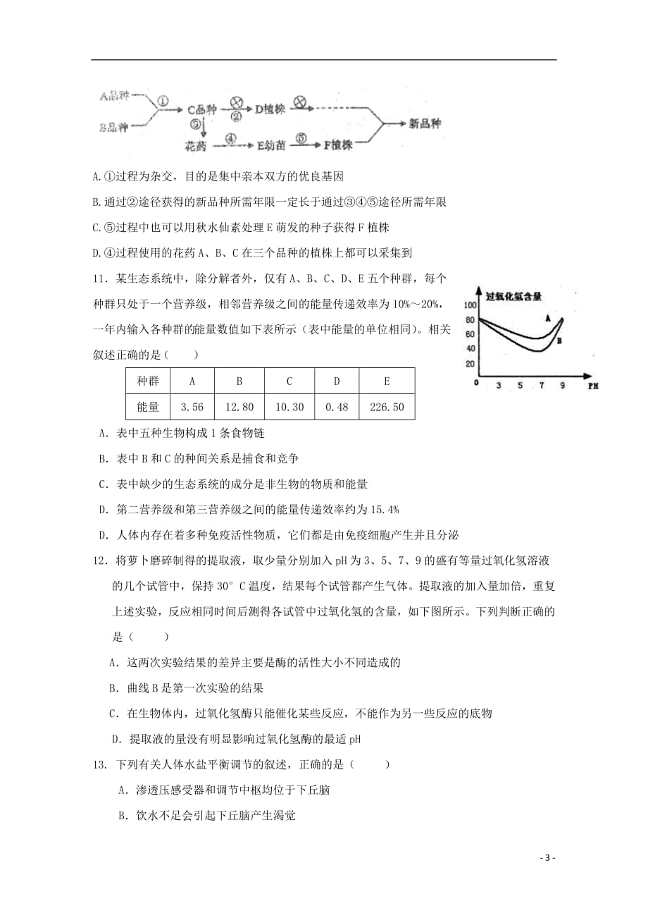 云南省宾川县第四高级中学2017_2018学年高二生物4月月考试题201807110240_第3页