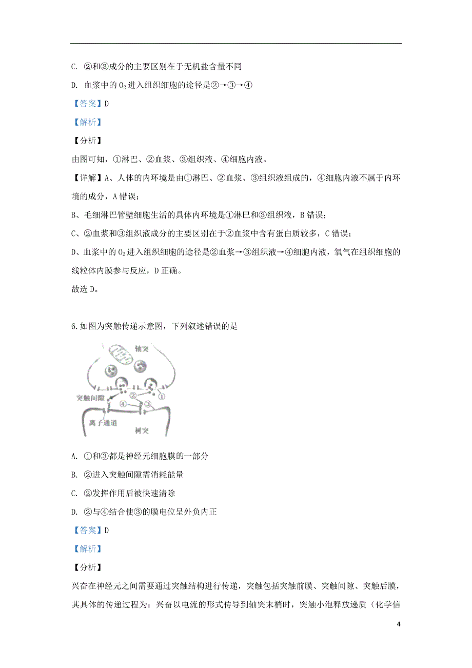 新疆乌鲁木齐市四中2018_2019学年高一生物下学期期末考试试题（含解析）_第4页