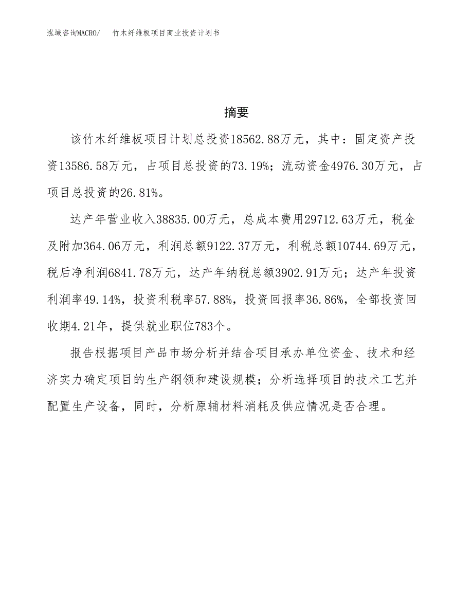 竹木纤维板项目商业投资计划书（总投资19000万元）.docx_第3页