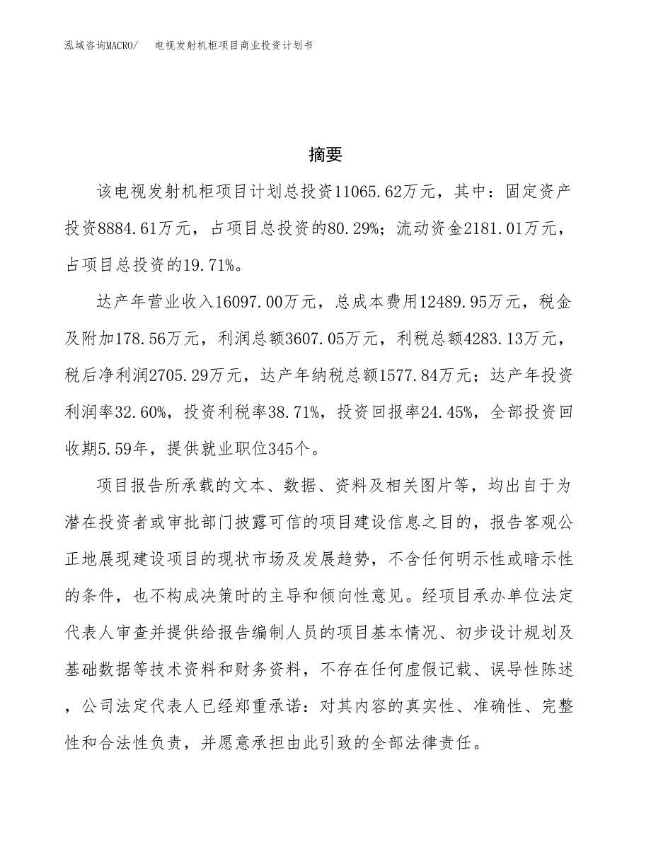 电视发射机柜项目商业投资计划书（总投资11000万元）.docx_第3页