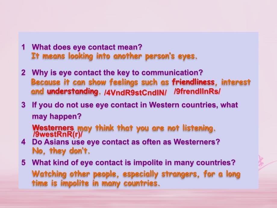 辽宁省法库县八年级英语下册 Unit 2 Body Language More practice and Culture corner课件 牛津深圳版_第5页