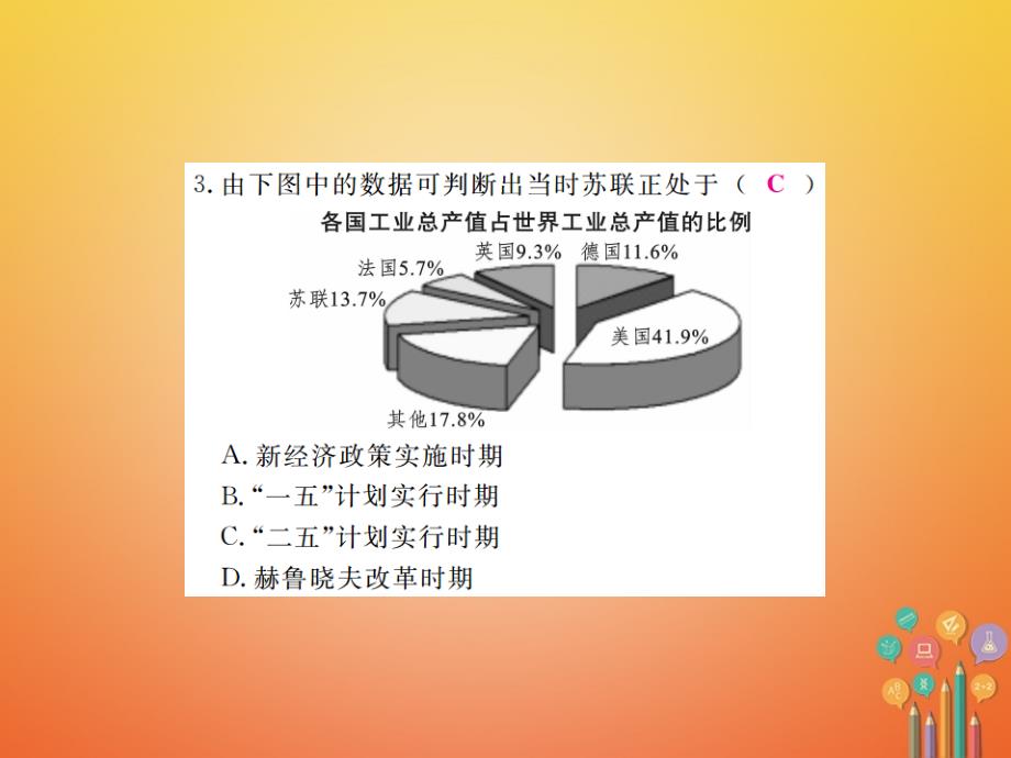 （通用版）2018届九年级历史下册 期末专题复习 专题三 改革与创新习题课件 新人教版_第4页