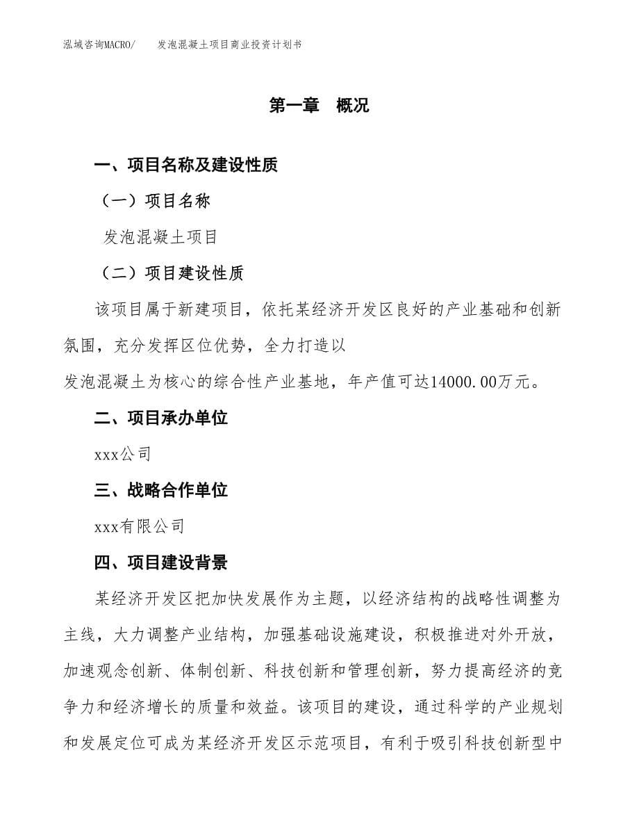 _发泡混凝土项目商业投资计划书（总投资11000万元）.docx_第5页