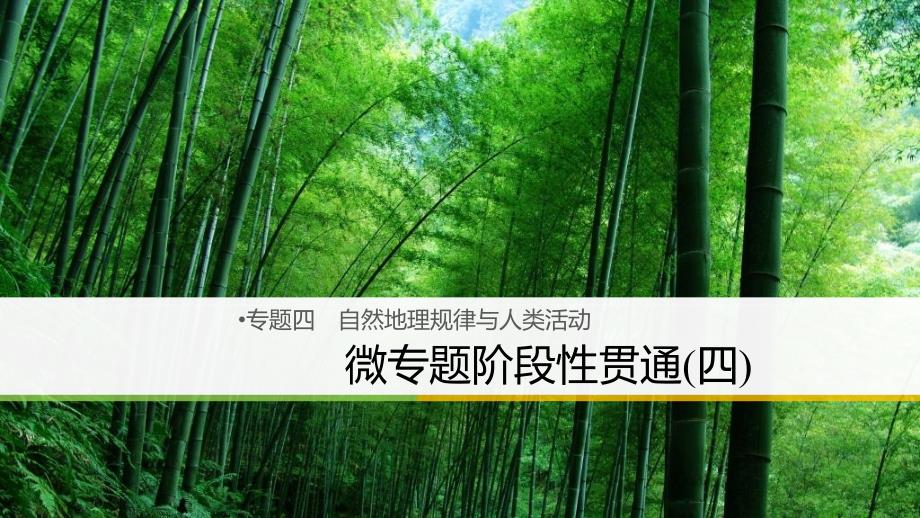 （浙江选考）2018届高三地理二轮专题复习 专题四 自然地理规律与人类活动 微专题阶段性贯通（四）课件 新人教版_第1页