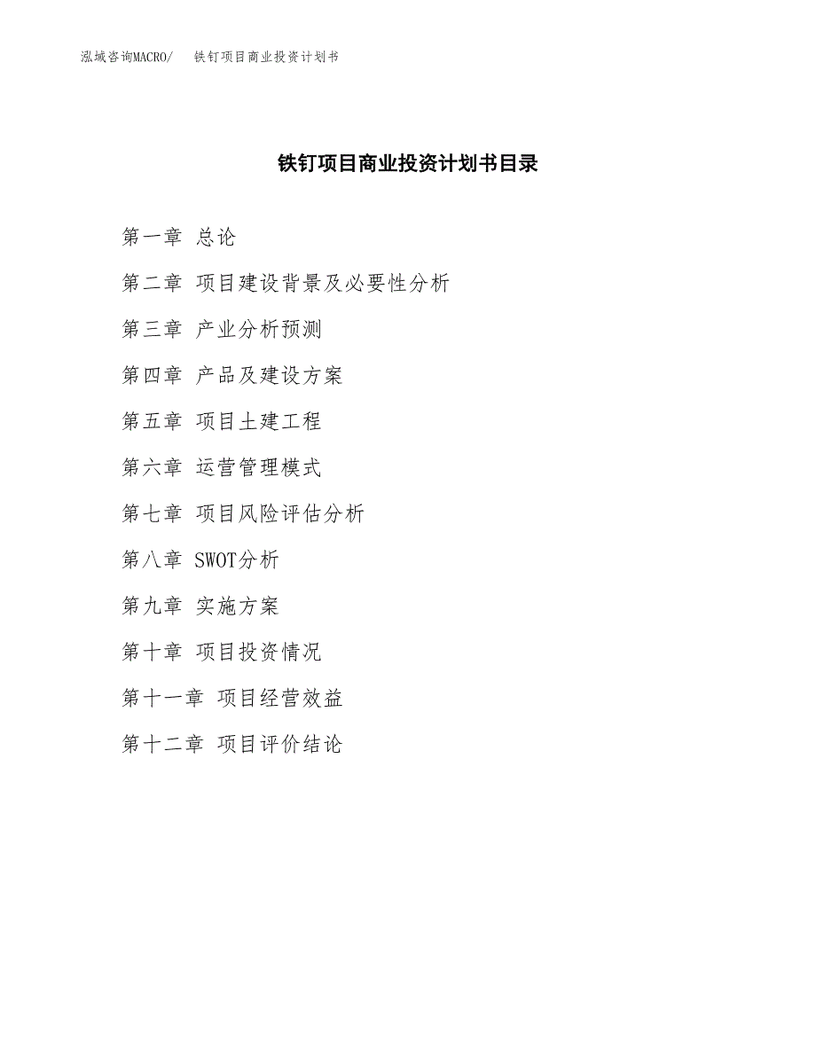 铁钉项目商业投资计划书（总投资10000万元）.docx_第2页