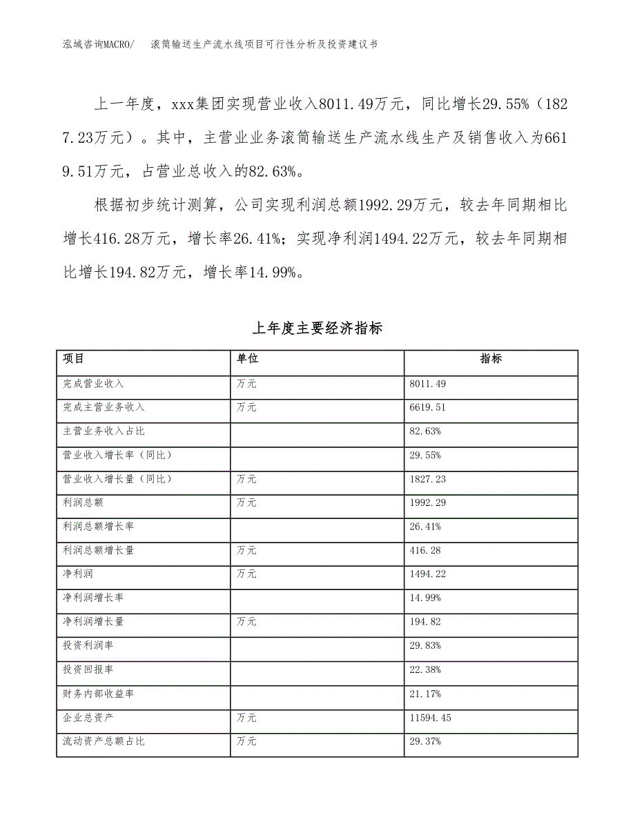 滚筒输送生产流水线项目可行性分析及投资建议书.docx_第4页