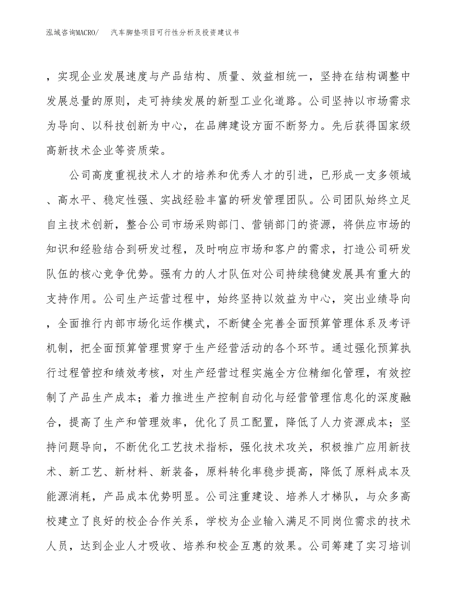 汽车脚垫项目可行性分析及投资建议书.docx_第4页