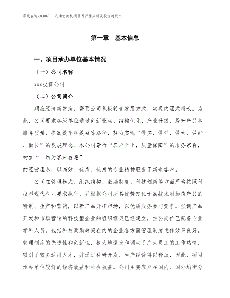 汽油切割机项目可行性分析及投资建议书.docx_第3页