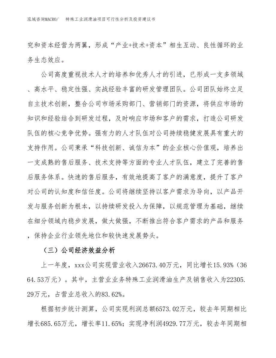 特殊工业润滑油项目可行性分析及投资建议书.docx_第3页