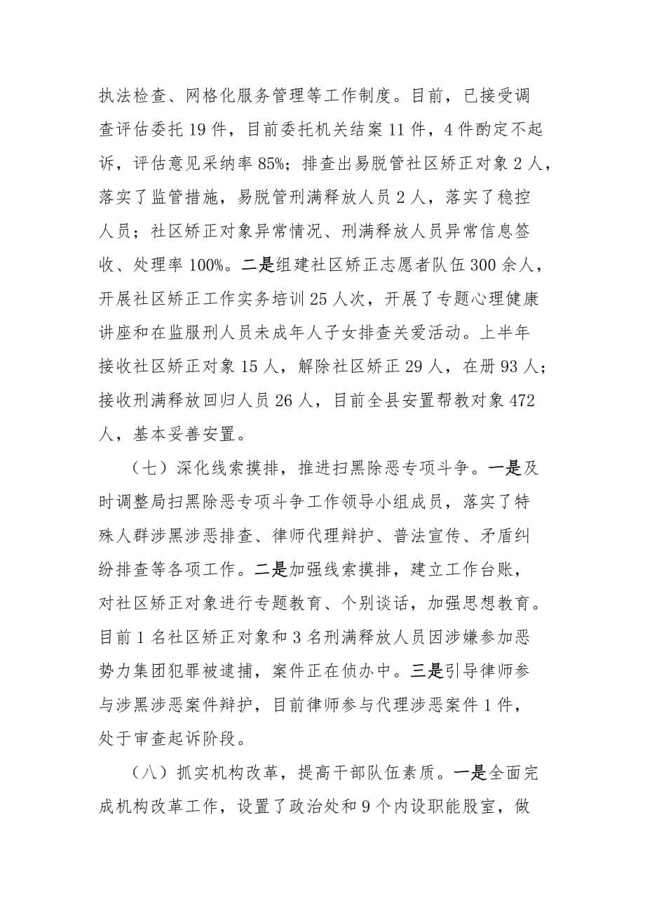 司法局2020年上半年工作总结与下半年工作打算 可借鉴性强可编辑_第5页