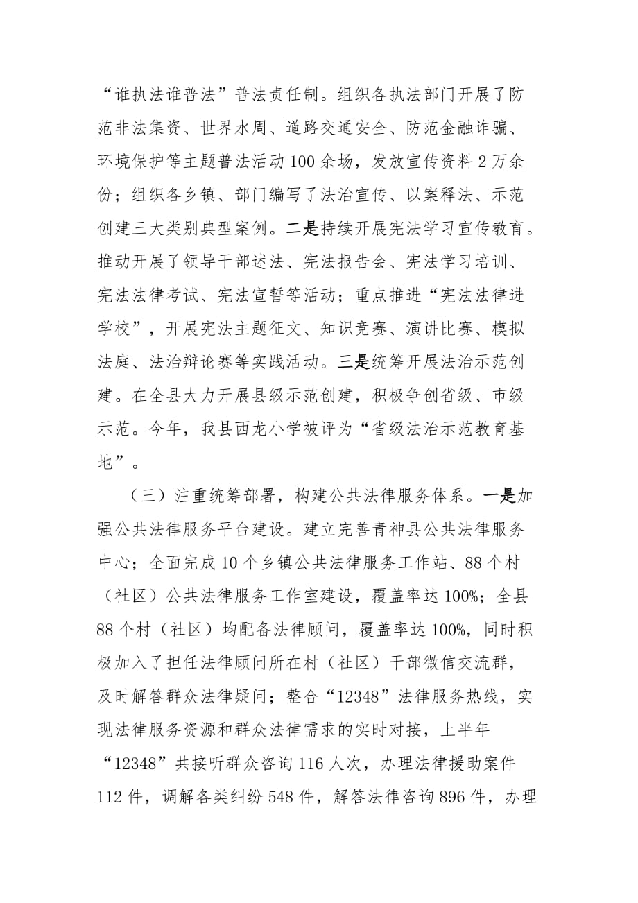 司法局2020年上半年工作总结与下半年工作打算 可借鉴性强可编辑可直接使用_第2页