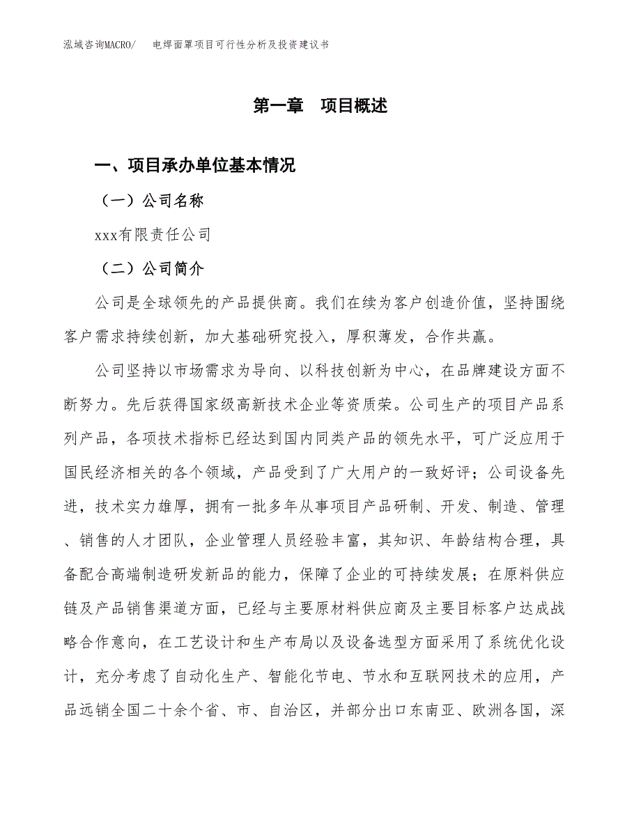 电焊面罩项目可行性分析及投资建议书.docx_第3页