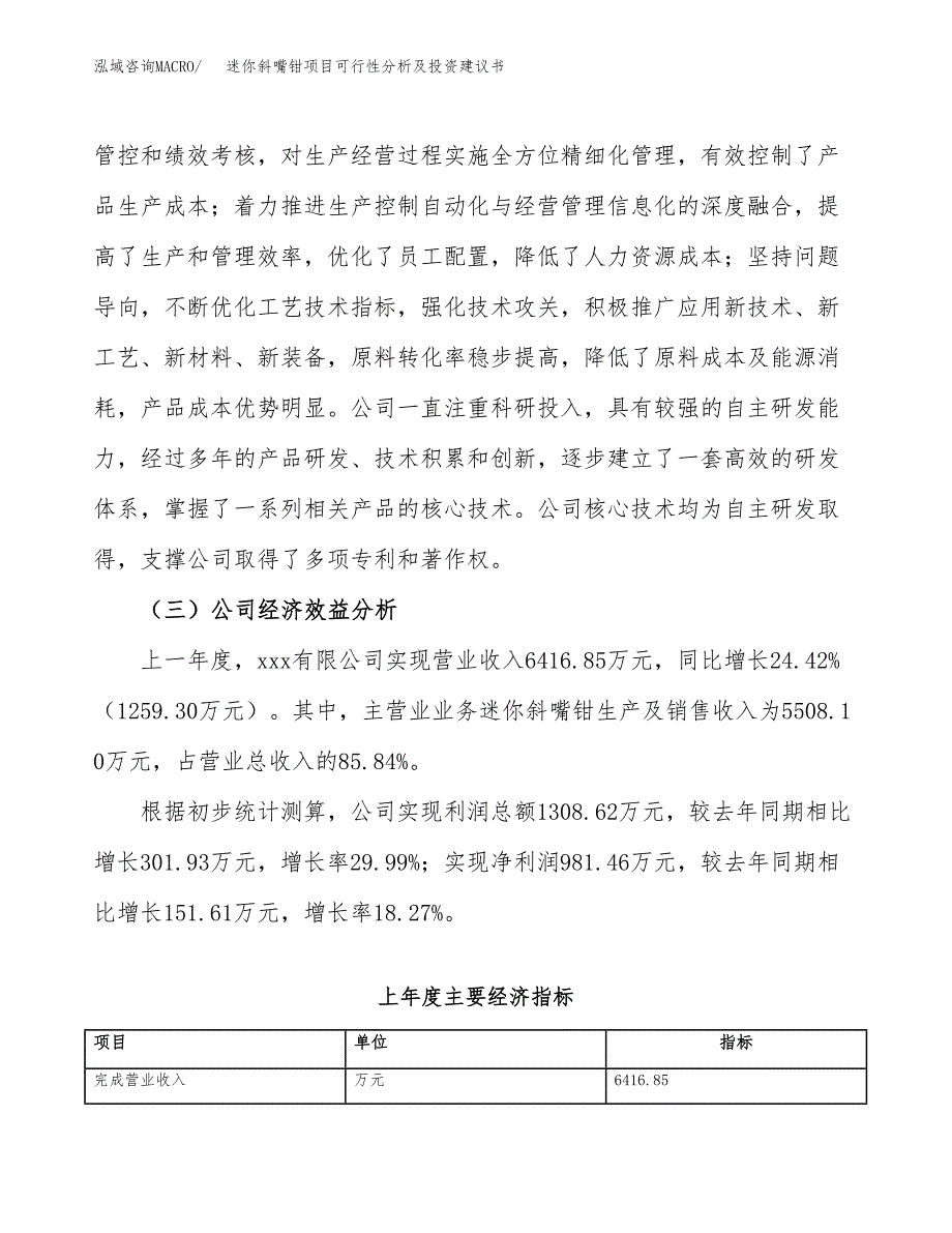 迷你斜嘴钳项目可行性分析及投资建议书.docx_第3页