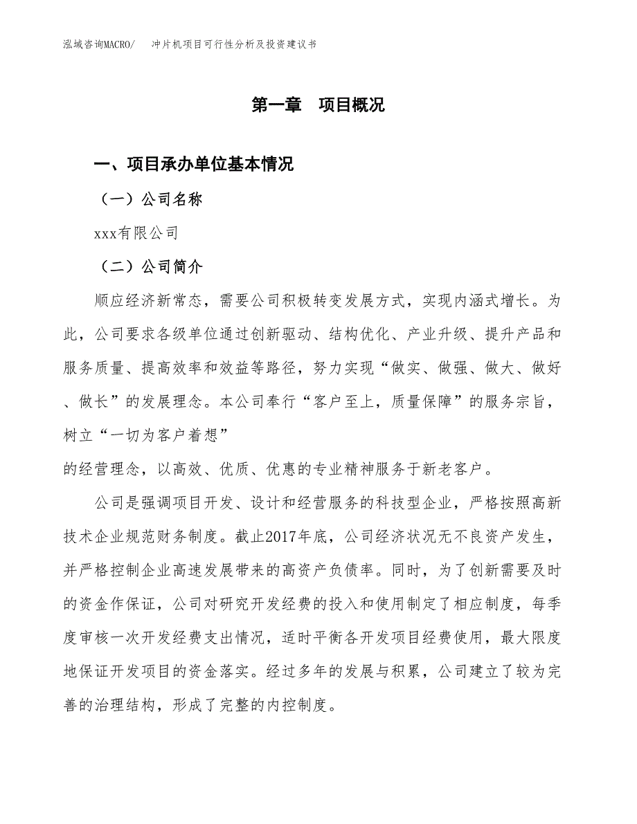 冲片机项目可行性分析及投资建议书.docx_第3页